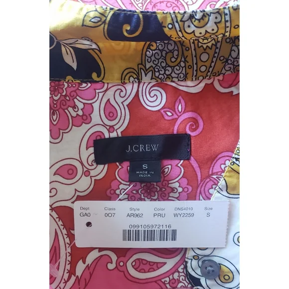 20. J.Crew Band collar cotton poplin tunic in vintage paisley - Picture 5 of 5